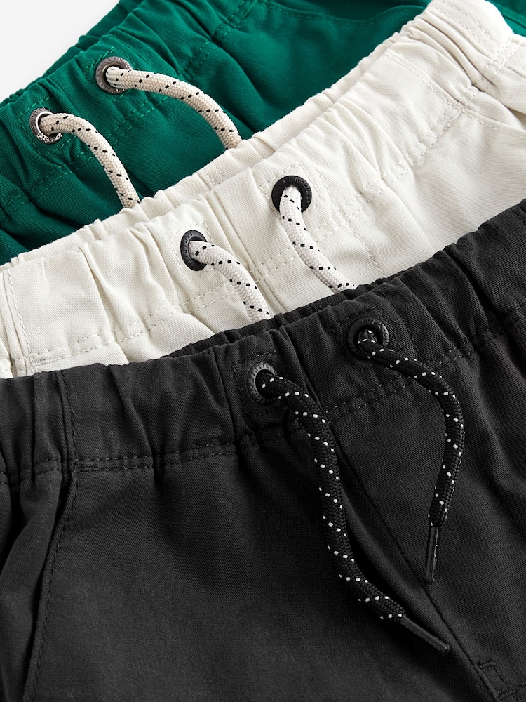 Black/Putty/Green Pull On Shorts 3 Pack (3mths-7yrs) - Image 6 of 6
