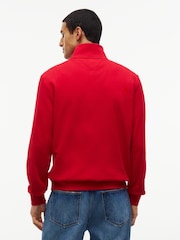 Tommy Hilfiger Red Global Stripe Terry Quarter Zip Sweatshirt - Image 2 of 6
