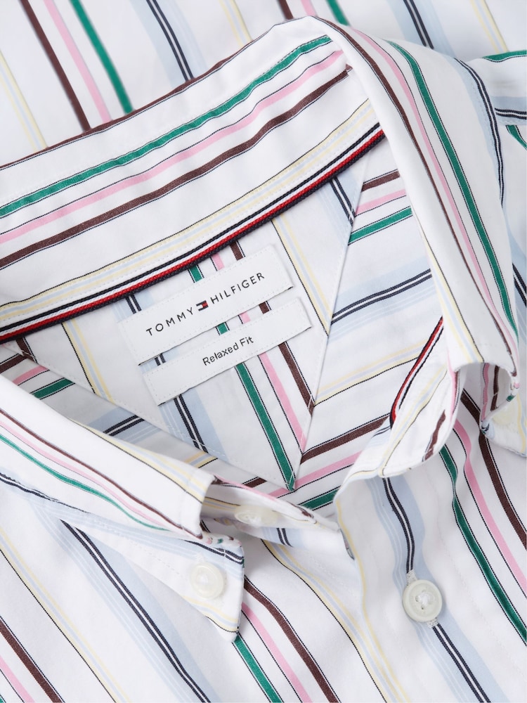Tommy Hilfiger Relaxed Fit Mixed Stripe Poplin Shirt - Image 6 of 6