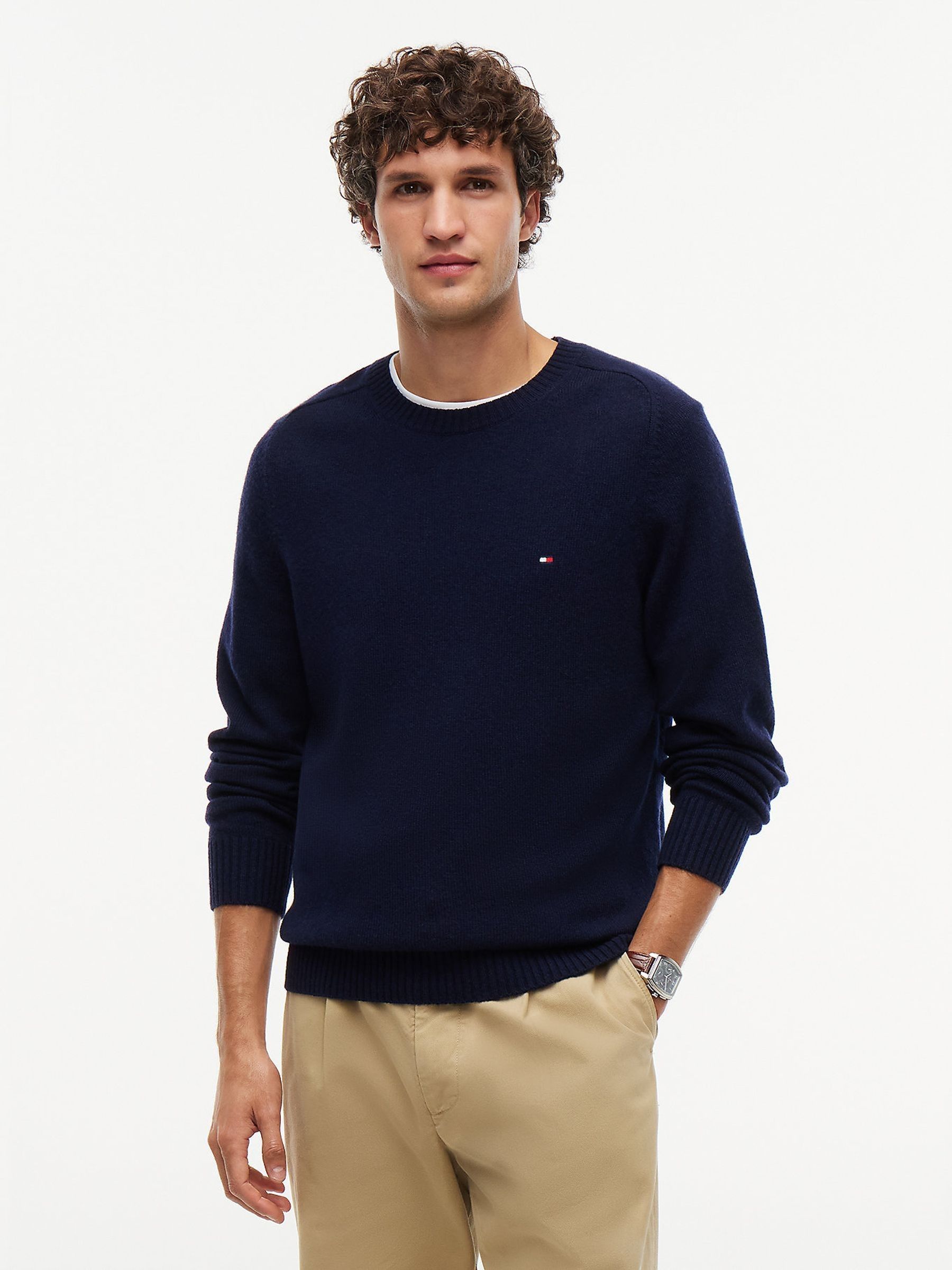 Tommy Hilfiger Wool Crew Neck Jumper Men's Navy Blue Xxl - La Redoute - Image 3