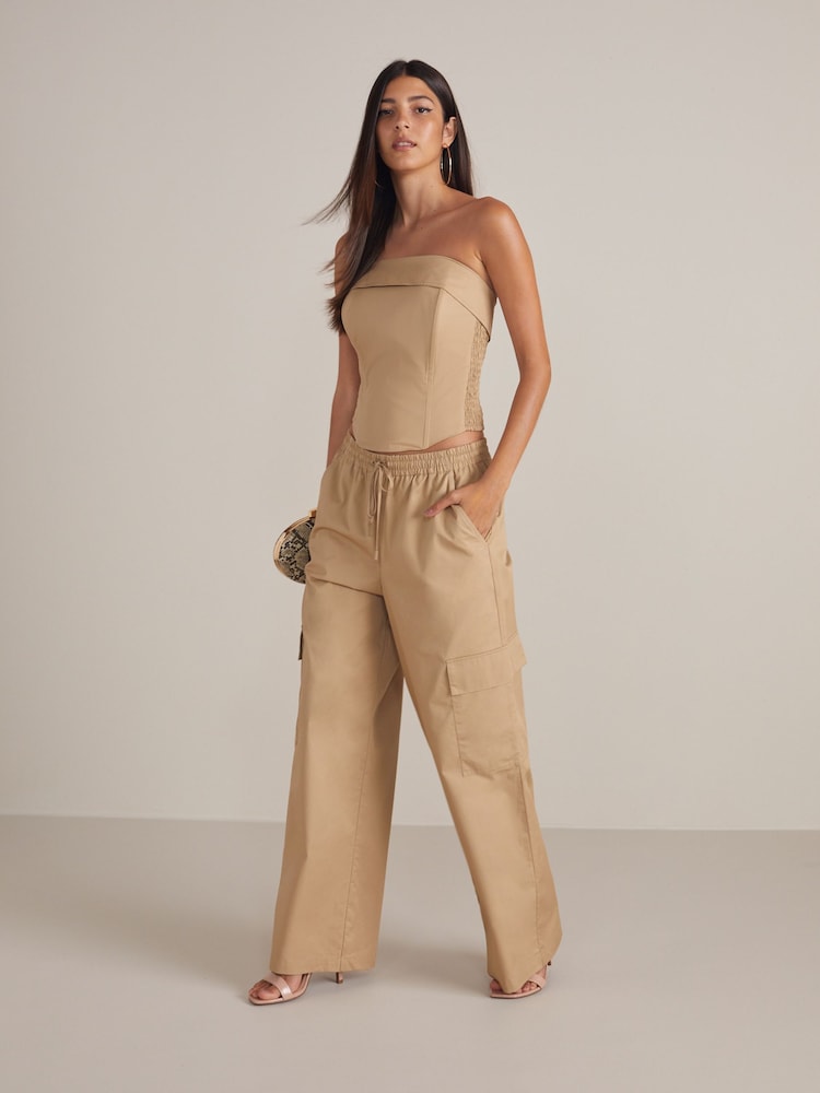 Camel Zip Front Corset Top - Image 2 of 7