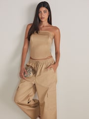 Camel Zip Front Corset Top - Image 3 of 7