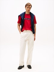 Tommy Hilfiger Red Logo Embroidery Insert Jersey T-Shirt - Image 2 of 6