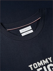 Tommy Hilfiger Blue Contrast Logo Crew Neck Jersey T-Shirt - Image 6 of 6