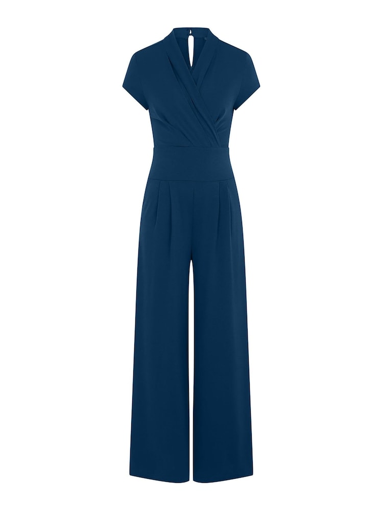 HotSquash Teal Blue Cap Sleeved Wide Leg Jumpsuit - Image 6 of 6