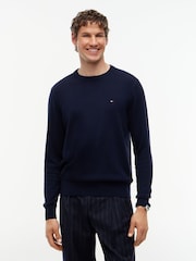 Tommy Hilfiger Sky Blue Crew Neck Jumper With Cashmere - Image 1 of 6