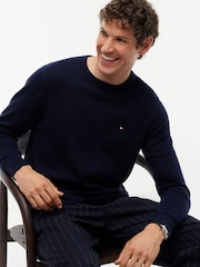 Tommy Hilfiger Sky Blue Crew Neck Jumper With Cashmere - Image 3 of 6