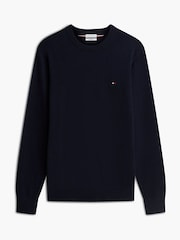 Tommy Hilfiger Sky Blue Crew Neck Jumper With Cashmere - Image 5 of 6
