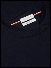 Tommy Hilfiger Sky Blue Crew Neck Jumper With Cashmere - Image 6 of 6