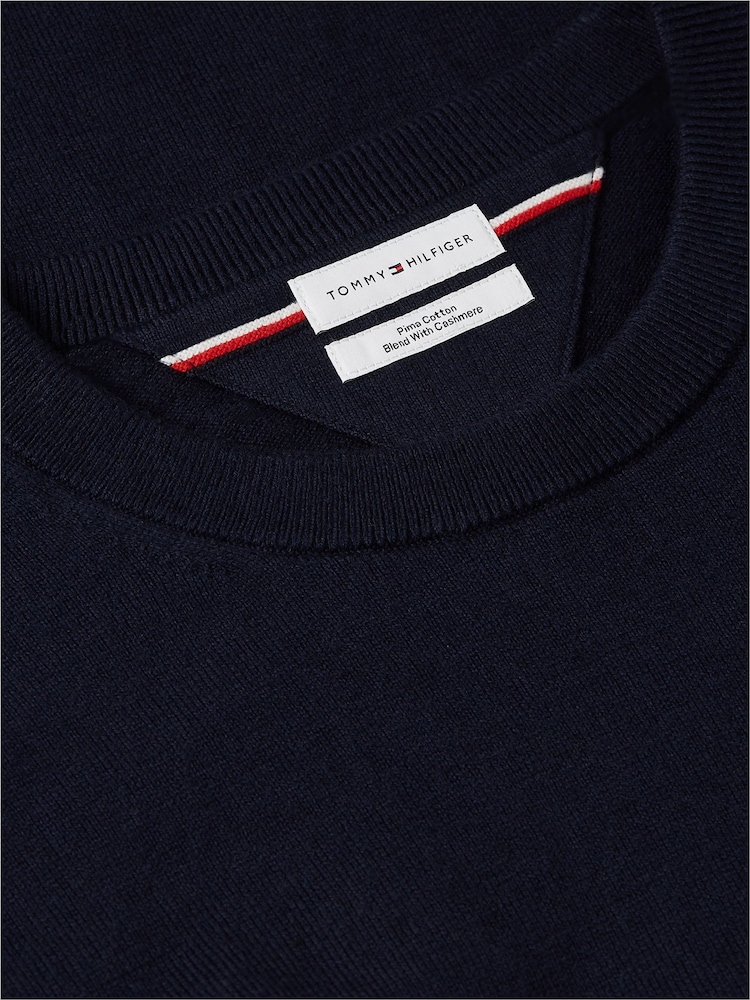 Tommy Hilfiger Sky Blue Crew Neck Jumper With Cashmere - Image 6 of 6 Tommy Hilfiger Sky Blue Crew Neck Jumper With Cashmere - Image 6 of 6