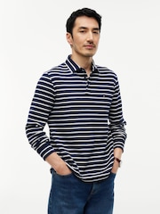 Tommy Hilfiger Blue Regular Waffle Long Sleeve Polo Shirt - Image 1 of 5