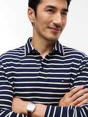 Tommy Hilfiger Blue Regular Waffle Long Sleeve Polo Shirt - Image 4 of 5