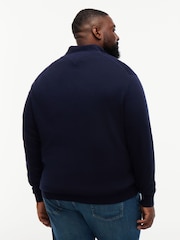 Tommy Hilfiger Blue Plus Quarter-Zip Jumper With Cashmere - Image 2 of 5