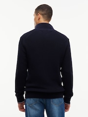 Tommy Hilfiger Blue Tipped Cuff Ribbed Zip Thru Jumper - Image 2 of 5
