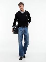 Tommy Hilfiger Black V-Neck Jumper With Cashmere - Image 2 of 6