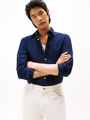 Tommy Hilfiger Navy Blue Regular Fit Oxford Shirt - Image 1 of 6