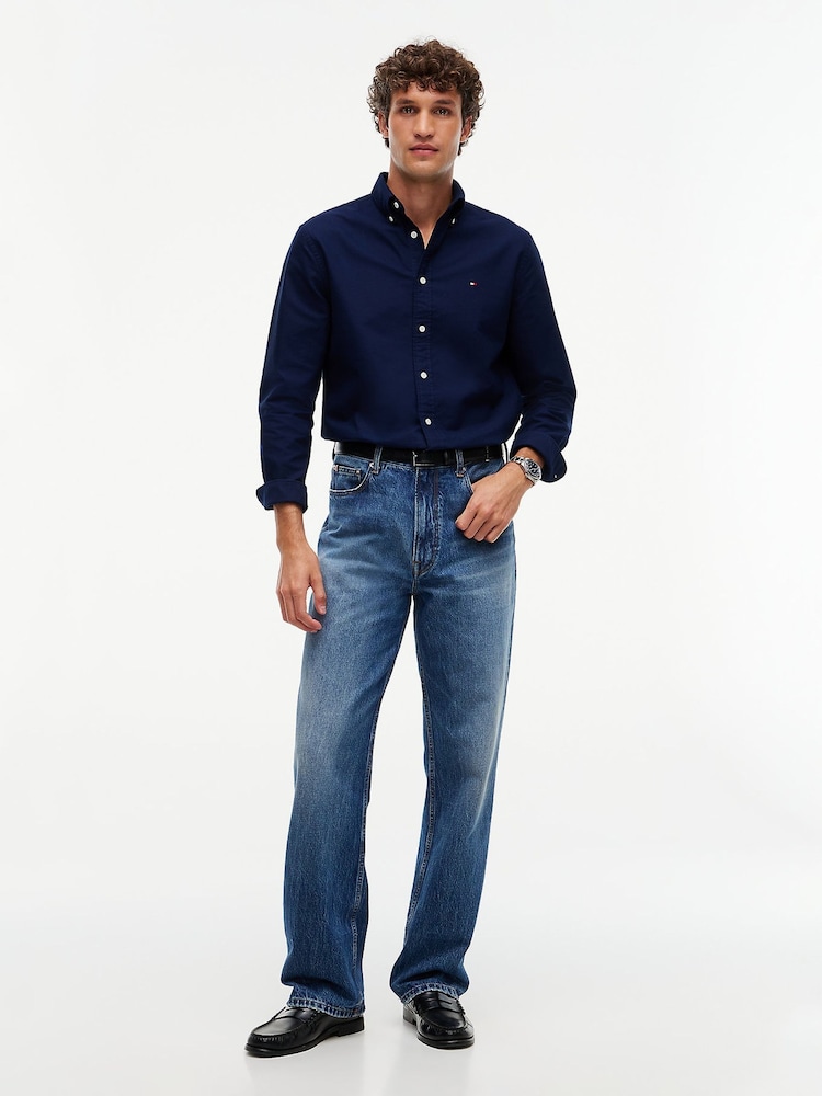 Tommy Hilfiger Navy Blue Regular Fit Oxford Shirt - Image 2 of 6 Tommy Hilfiger Navy Blue Regular Fit Oxford Shirt - Image 2 of 6