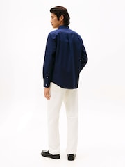 Tommy Hilfiger Navy Blue Regular Fit Oxford Shirt - Image 4 of 6