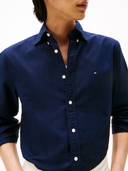 Tommy Hilfiger Navy Blue Regular Fit Oxford Shirt - Image 5 of 6