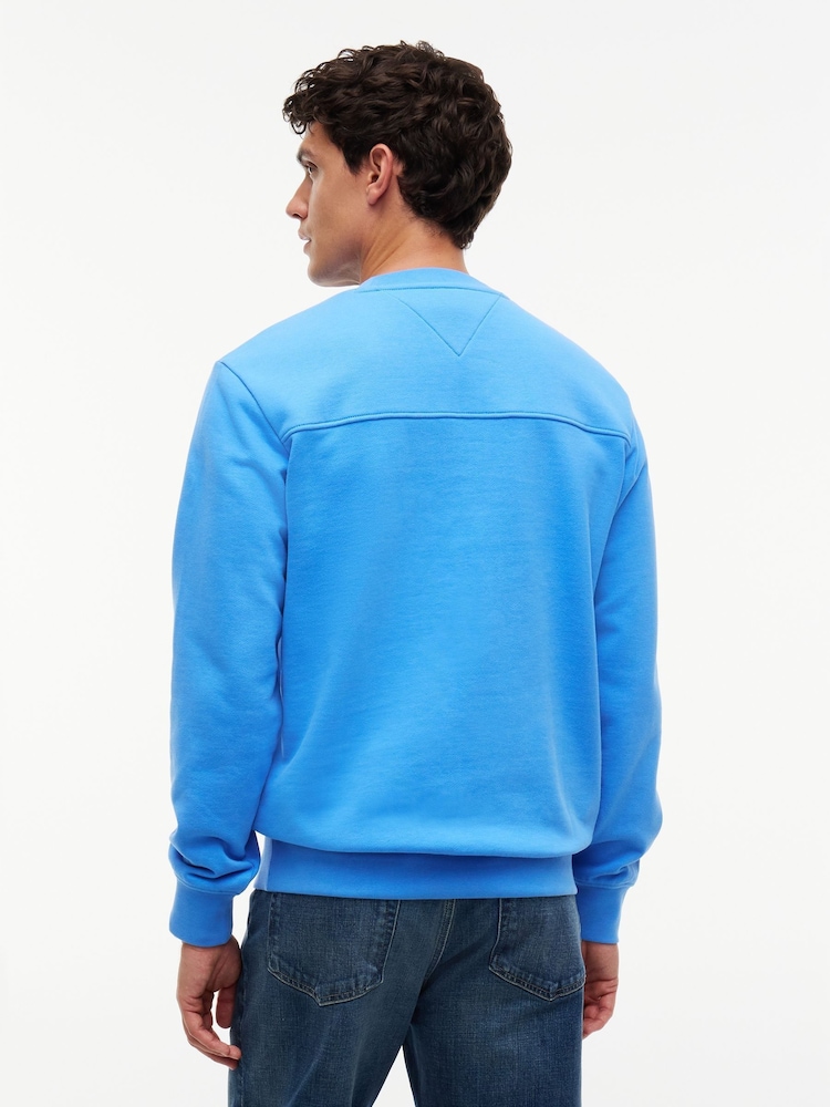 Tommy Hilfiger Blue Tonal Logo Embroidery Relaxed Sweatshirt - Image 2 of 5 Tommy Hilfiger Blue Tonal Logo Embroidery Relaxed Sweatshirt - Image 2 of 5