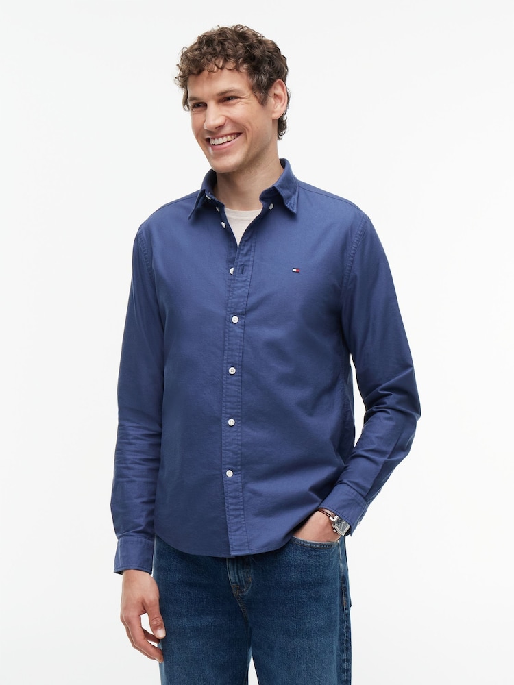 Tommy Hilfiger Dark Blue Regular Fit Oxford Shirt - Image 1 of 5
