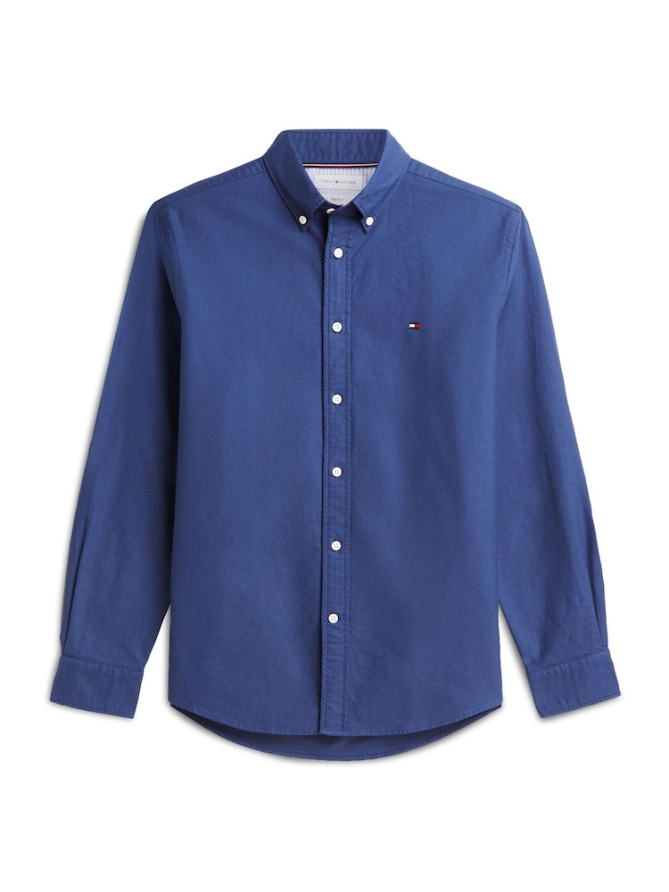 Tommy Hilfiger Dark Blue Regular Fit Oxford Shirt - Image 5 of 5