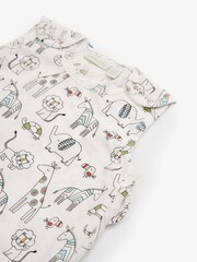 JoJo Maman Bébé White Safari Print 1 Tog Baby Sheet Sleeping Bag - Image 3 of 3
