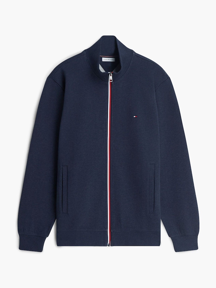 Tommy Hilfiger Blue Global Stripe Terry Track Jacket - Image 1 of 2 Tommy Hilfiger Blue Global Stripe Terry Track Jacket - Image 1 of 2