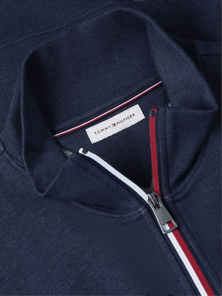 Tommy Hilfiger Blue Global Stripe Terry Track Jacket - Image 2 of 2 Tommy Hilfiger Blue Global Stripe Terry Track Jacket - Image 2 of 2