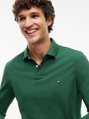 Žalia - Tommy Hilfiger 1985 įprasto kirpimo ilgomis rankovėmis polo marškinėliai - 3 paveikslėlis iš 6
