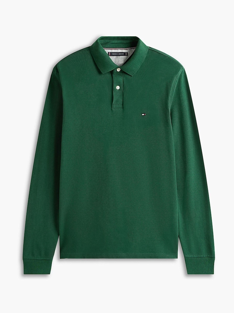 Žalia - Tommy Hilfiger 1985 įprasto kirpimo ilgomis rankovėmis polo marškinėliai - 6 paveikslėlis iš 6