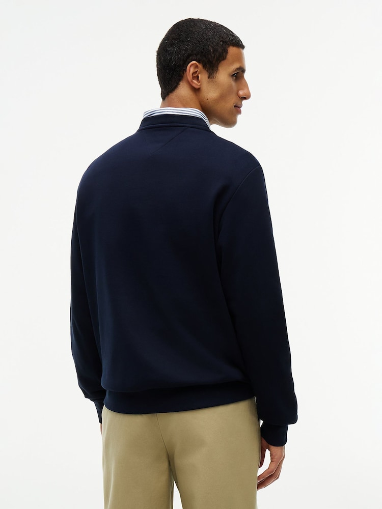 Tommy Hilfiger Blue 1985 Logo Terry Crew Neck Sweatshirt - Image 2 of 6 Tommy Hilfiger Blue 1985 Logo Terry Crew Neck Sweatshirt - Image 2 of 6