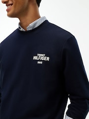 Tommy Hilfiger Blue 1985 Logo Terry Crew Neck Sweatshirt - Image 3 of 6