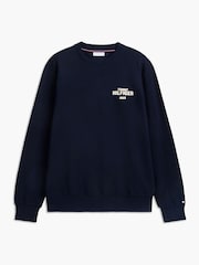 Tommy Hilfiger Blue 1985 Logo Terry Crew Neck Sweatshirt - Image 5 of 6