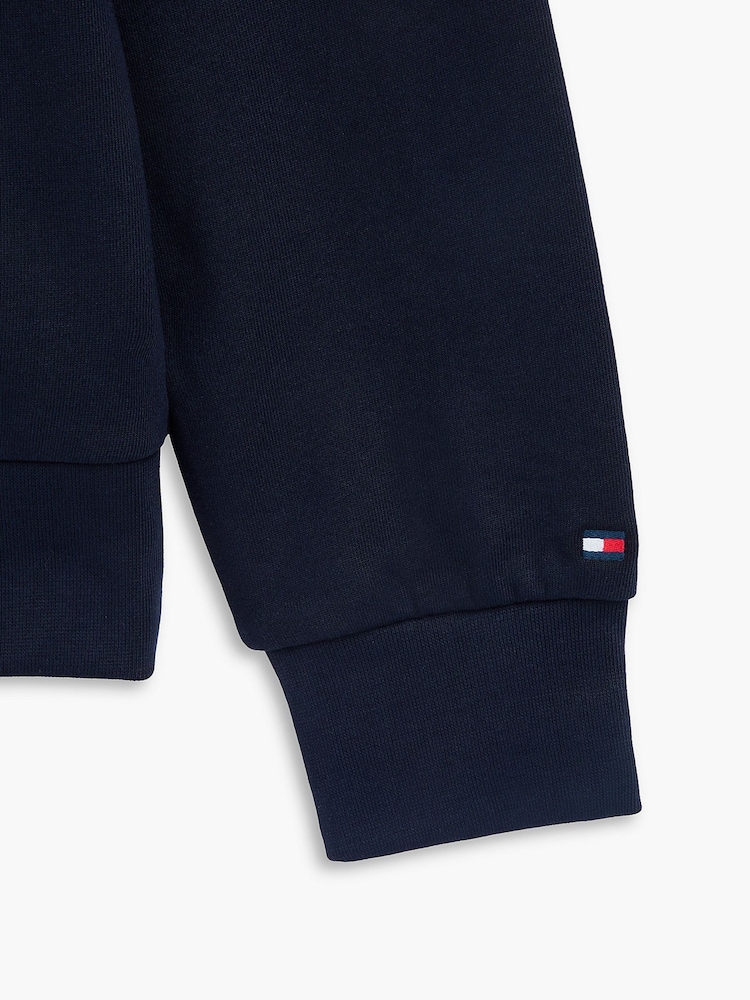 Tommy Hilfiger Blue 1985 Logo Terry Crew Neck Sweatshirt - Image 6 of 6 Tommy Hilfiger Blue 1985 Logo Terry Crew Neck Sweatshirt - Image 6 of 6