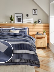 Blue Stripe Duvet Cover and Pillowcase Set - Image 1 of 4