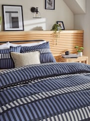 Blue Stripe Duvet Cover and Pillowcase Set - Image 2 of 4