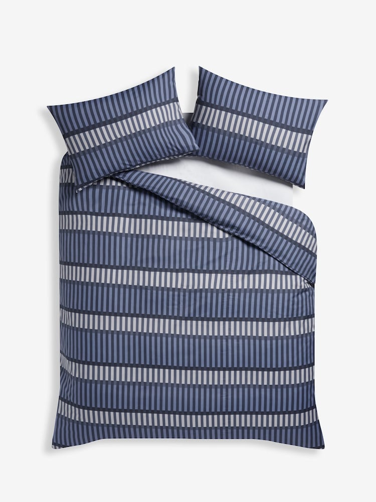 Blue Stripe Duvet Cover and Pillowcase Set - Image 4 of 4