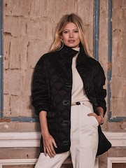 Mint Velvet Black Oversized Quilted Jacket - Image 1 of 4
