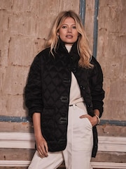 Mint Velvet Black Oversized Quilted Jacket - Image 2 of 4