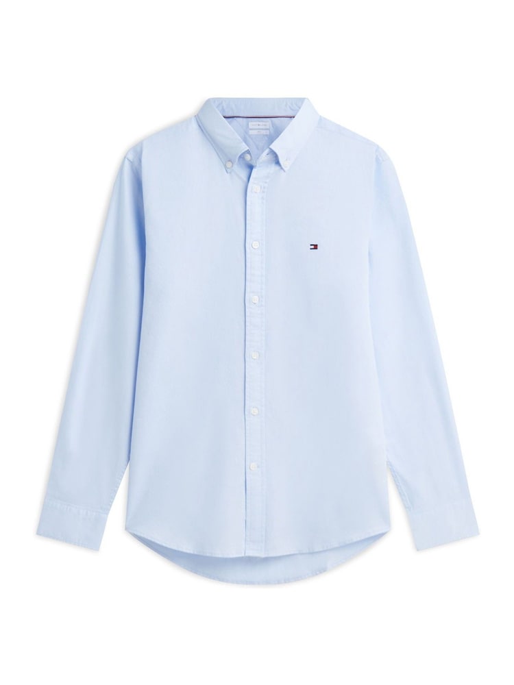 Tommy Hilfiger Blue Flex Slim Fiit Dobby Shirt - Image 5 of 5 Tommy Hilfiger Blue Flex Slim Fiit Dobby Shirt - Image 5 of 5