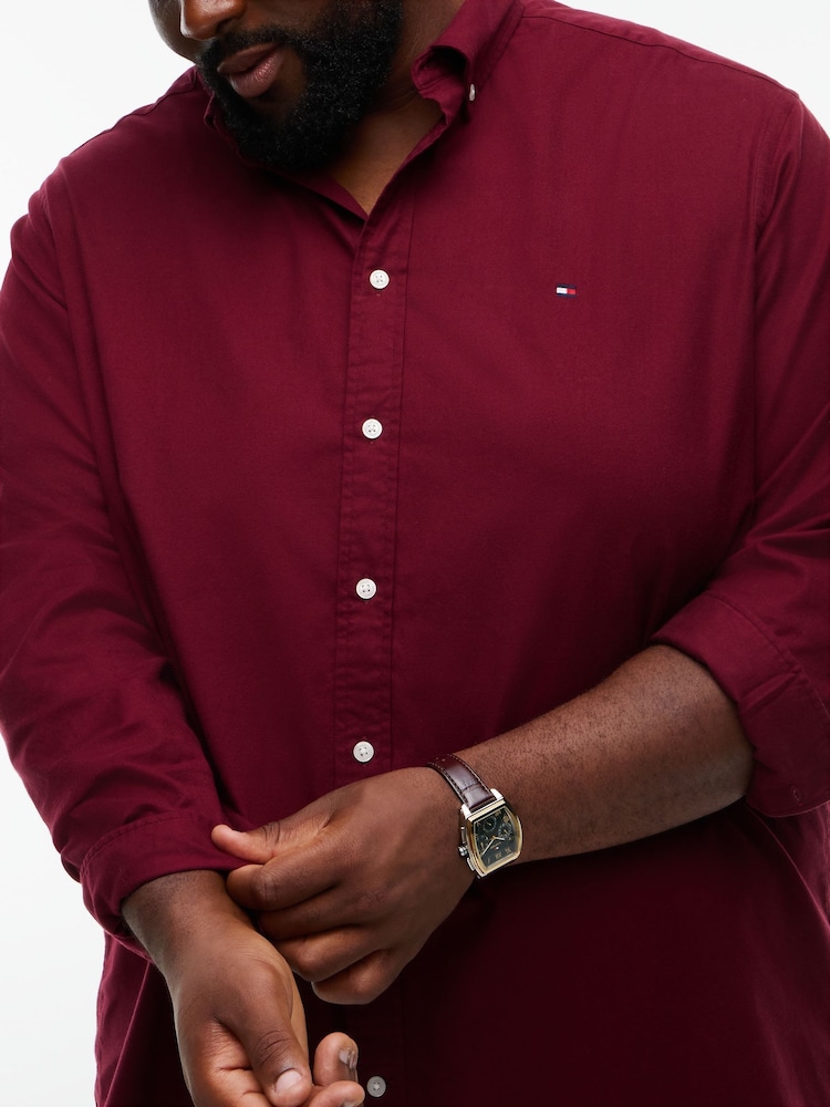 Tommy Hilfiger Burgundy Red Regular Fit Flex Flannel Shirt - Image 2 of 2 Tommy Hilfiger Burgundy Red Regular Fit Flex Flannel Shirt - Image 2 of 2