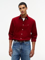 Tommy Hilfiger Red Regular Fit Fine Corduroy Shirt - Image 1 of 6