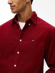 Tommy Hilfiger Red Regular Fit Fine Corduroy Shirt - Image 3 of 6