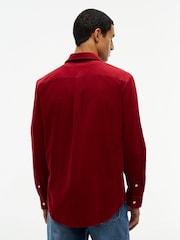Tommy Hilfiger Red Regular Fit Fine Corduroy Shirt - Image 4 of 6