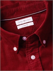 Tommy Hilfiger Red Regular Fit Fine Corduroy Shirt - Image 6 of 6