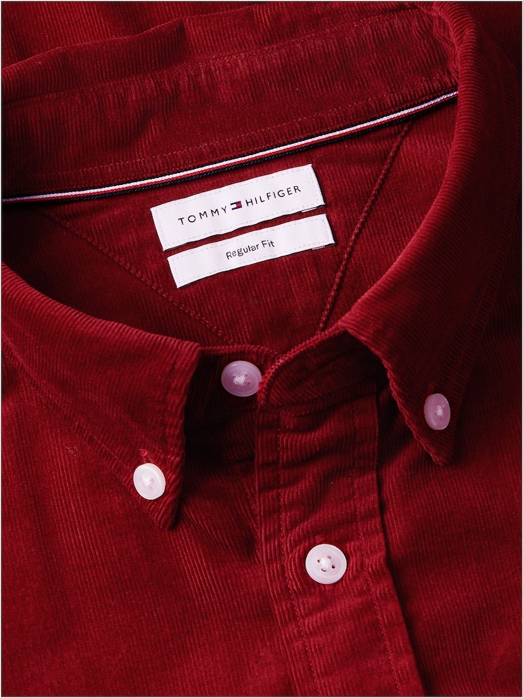 Tommy Hilfiger Red Regular Fit Fine Corduroy Shirt - Image 6 of 6 Tommy Hilfiger Red Regular Fit Fine Corduroy Shirt - Image 6 of 6