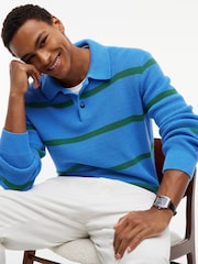 Tommy Hilfiger Blue Waffle Knit Relaxed Rugby Jumper - Image 3 of 5