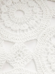 White Mini Crochet Cover-Up Dress - Image 7 of 7