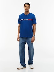 Tommy Hilfiger Blue Logo Embroidery Insert T-Shirt - Image 3 of 4